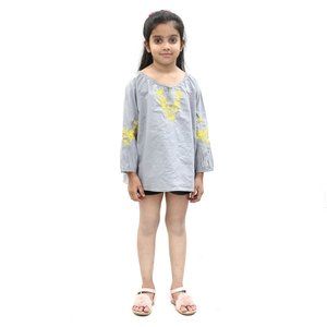 White Chocolate Kids Girls Embroidered Top Tunic Long Sleeve 10-12 Years